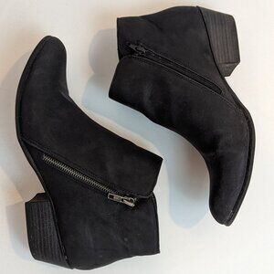 Massini Black Zip Up Booties, Sz 11